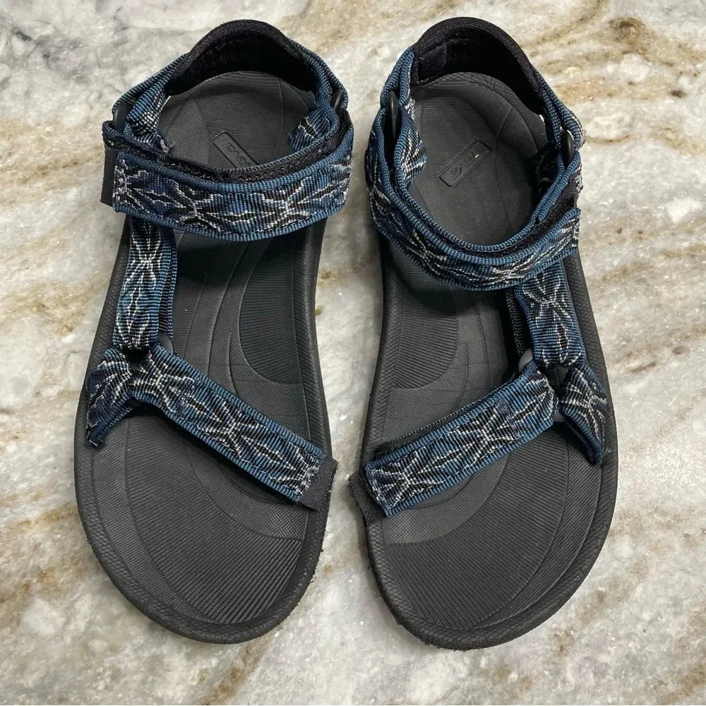TEVA HURRICANE HIKING SPORT ADJUSTABLE STRAP BLUE/BLACK SANDAL size 4